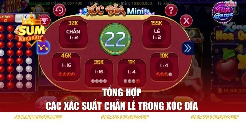 Tổng hợp các xác suất chẵn lẻ trong xóc đĩa